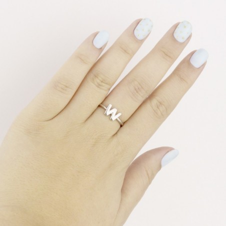 Bague en Argent | Lettre W