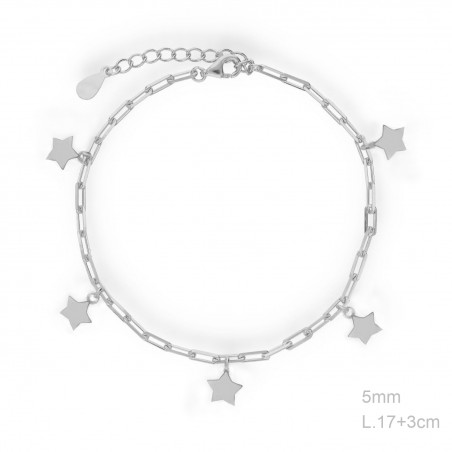 Pulsera Eslabones Estrella Lisa