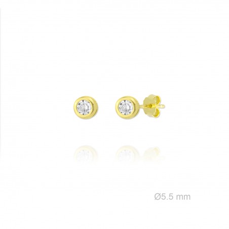 Pendientes de Plata de Ley y circonita de 5.5mm