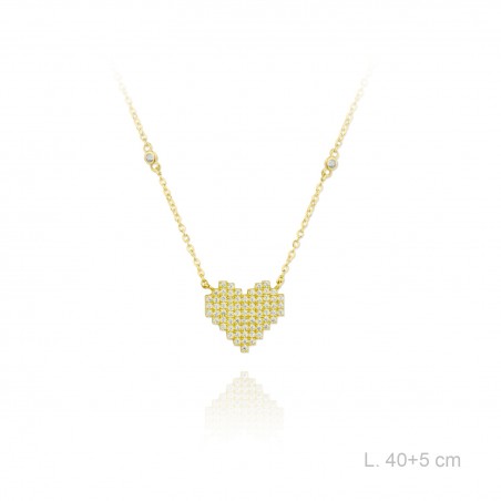 Gargantilha em Prata Esterlina e Zircões (Madrepérola)