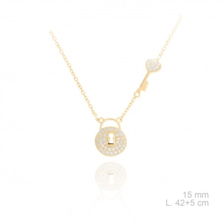 Gargantilha em Prata Esterlina e Zircões (Madrepérola)