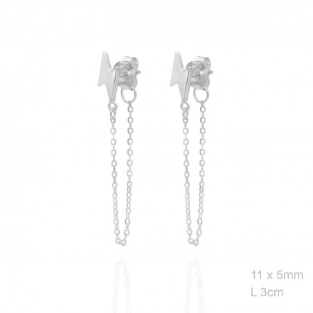 Pendientes Rayo Cadena Lisos
