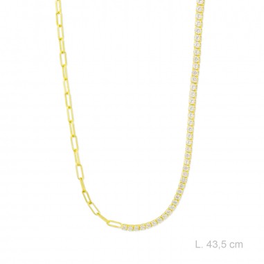 Gargantilha em Prata Esterlina com zircônia