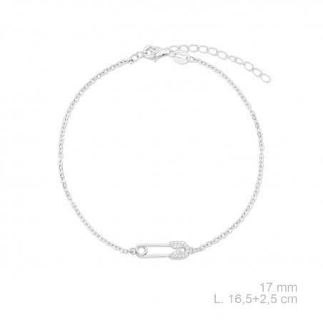Silver bracelet with cubic zirconium