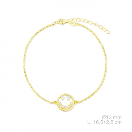 Silver bracelet with cubic zirconium