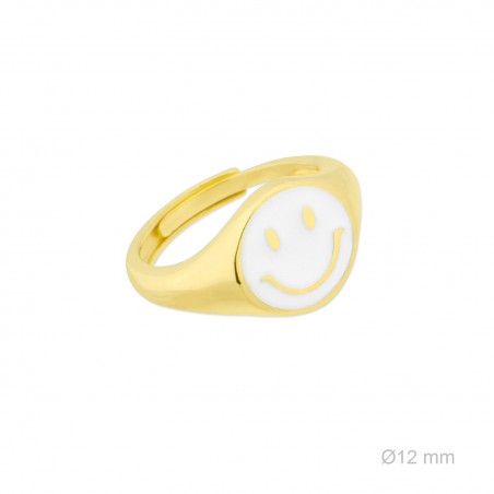 Anillo Sello ajust. Smiley Blanco Do