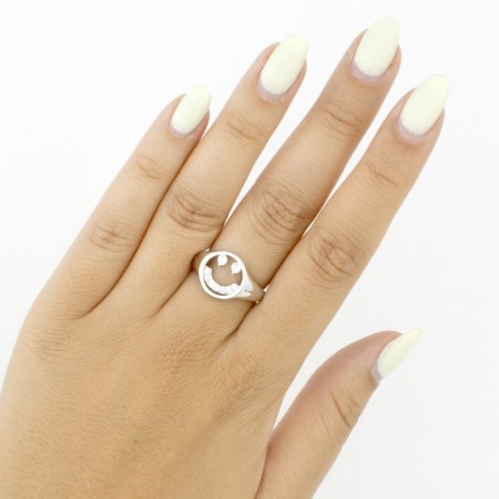 Silver ring with cubic zirconium