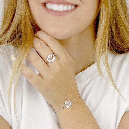 Silver ring with cubic zirconium