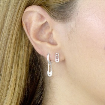 Silver earrings with cubic... 2