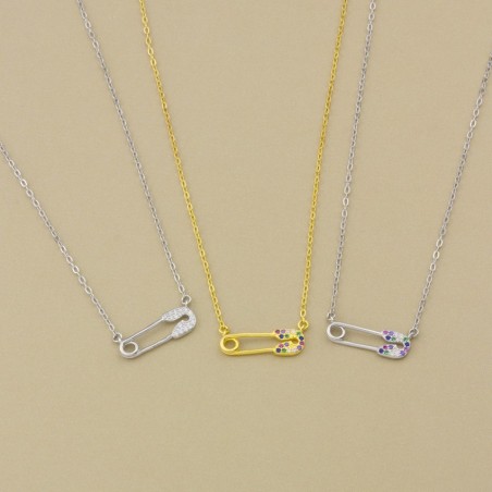 Silver necklace with cubic zirconium