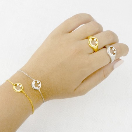 Silver bracelet with cubic zirconium
