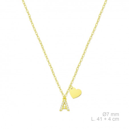 Silver necklace with cubic zirconium | A