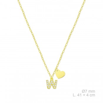 Silver necklace with cubic...