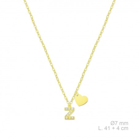 Silver necklace with cubic zirconium | Z