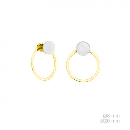 Pendientes de Plata de Ley y nácar