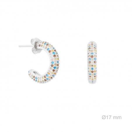 Boucles d'oreilles en Argent avec oxyde de zirconium