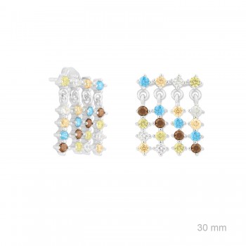 Silver earrings with cubic...