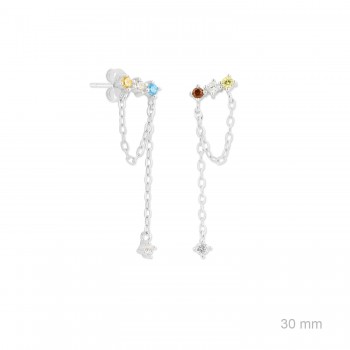 Silver earrings with cubic...