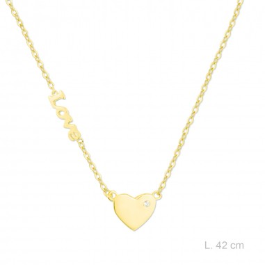 Silver necklace with cubic zirconium