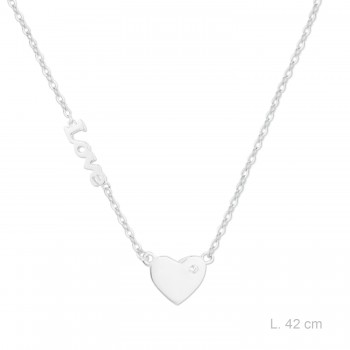 Silver necklace with cubic...