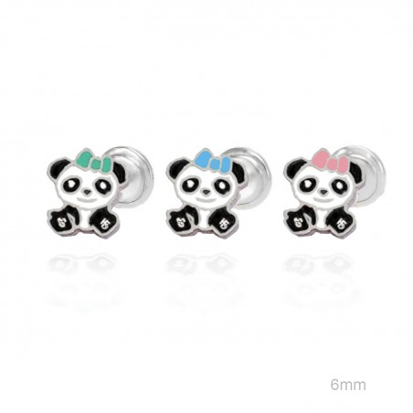 Pendientes Panda Esmalte Rosca