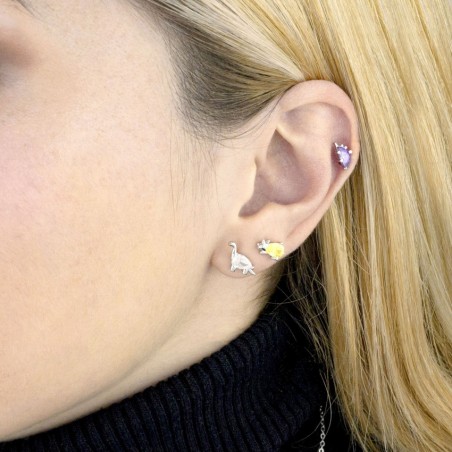 Brincos de Prata Esterlina com zircônia