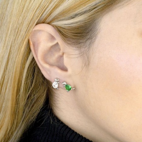 Brincos de Prata Esterlina com zircônia