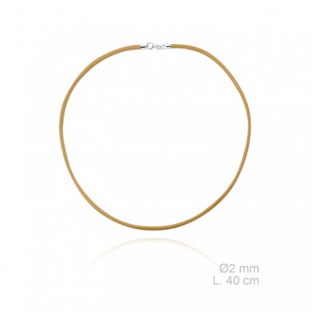 Sautoir en cuir tressé, longueur: 40 cm