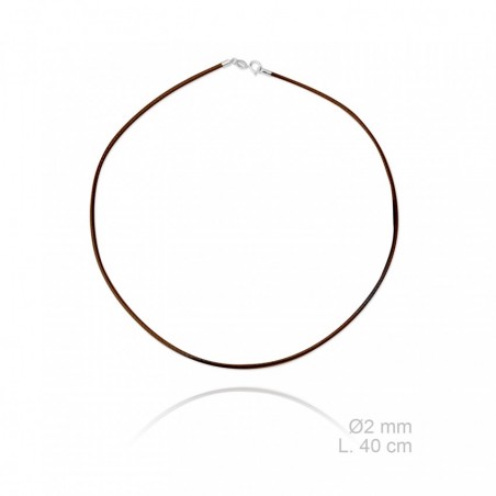 Braided leather necklace, length: 40 cm