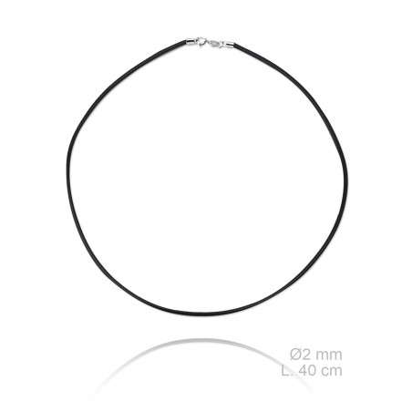 Sautoir en cuir, longueur: 40 cm