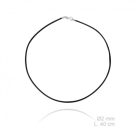 Sautoir en cuir tressé, longueur: 40 cm