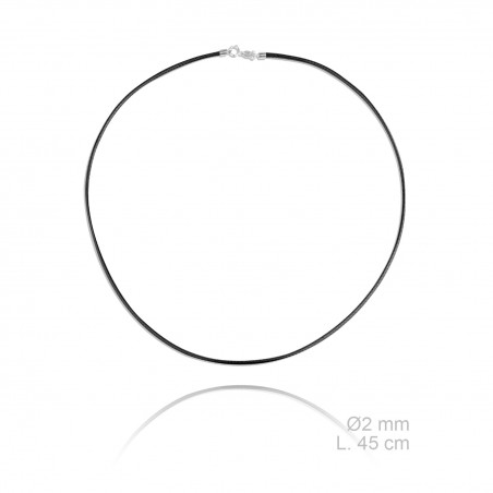 Gargantilla Cuero trenzado 2mm x 45cm