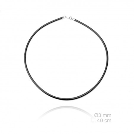 Sautoir en caoutchouc, longueur: 40 cm