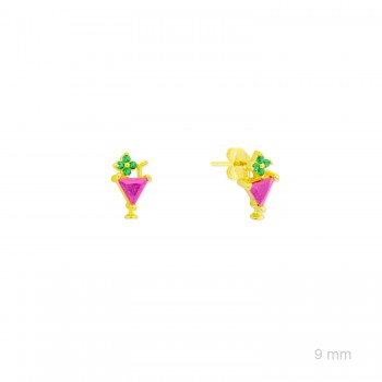 Silver earrings with cubic...
