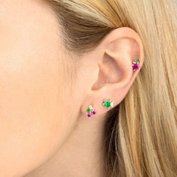 Silver earrings with cubic... 2