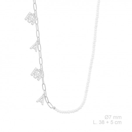 Silver necklace with cubic zirconium