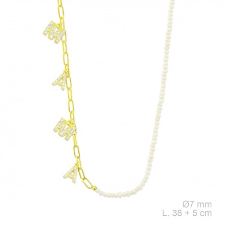 Silver necklace with cubic zirconium