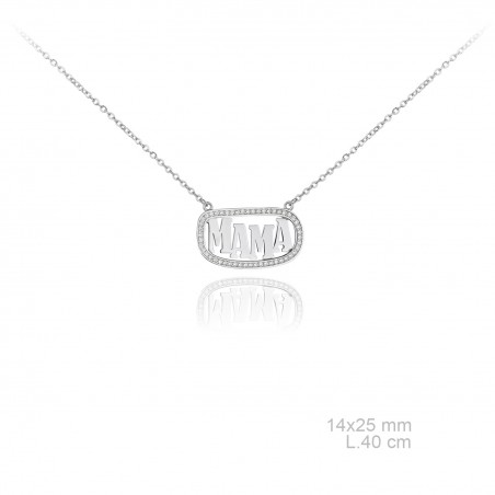 Silver Necklace with Set Zircons