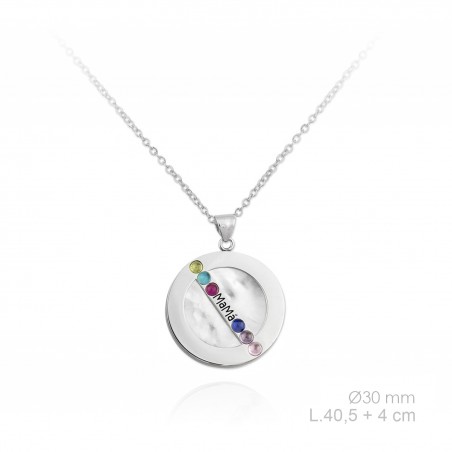 Gargantilla de Plata de Ley y nácar