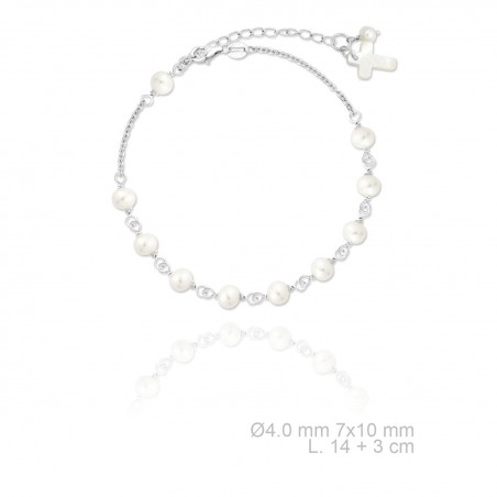 Natural Pearls and Silver Bracelet