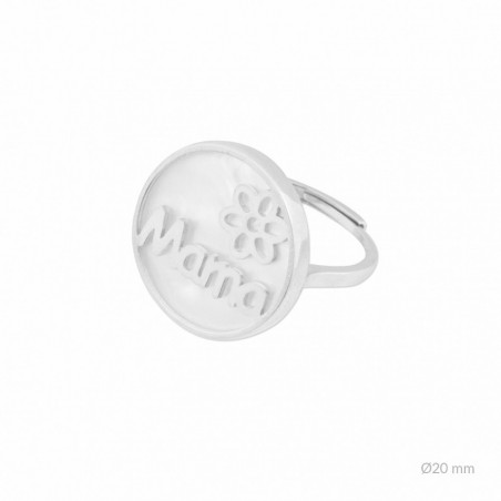 Silver ring and mother-of-pearl