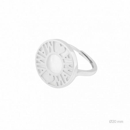 Silver ring and mother-of-pearl