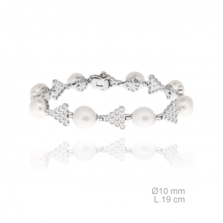 Pulsera triángulo circ. y perlas