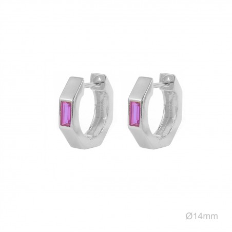Pendientes Aro Hex Circ Morada