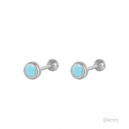 Pendientes Piercing Circ Turquesa