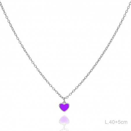 Gargantilla Corazón Esmalte Morado