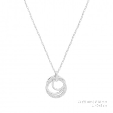 Silver necklace with cubic zirconium
