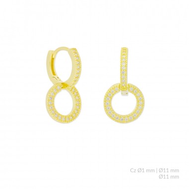 Boucles d'oreilles en Argent avec oxyde de zirconium