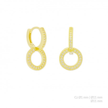 Boucles d'oreilles en Argent avec oxyde de zirconium