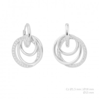 Brincos de Prata Esterlina com zircônia